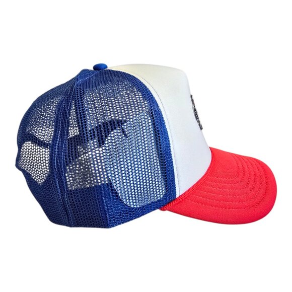 NEW! Beatbox Party Punch Adjustable Baseball Cap Trucker Hat Red White Blue - Picture 3 of 8
